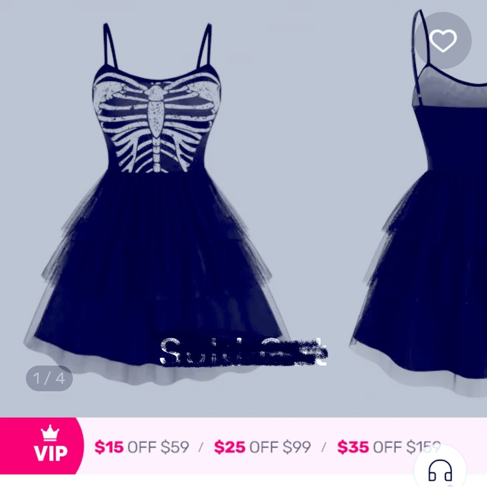 Skeleton print tulle gothic skater dress